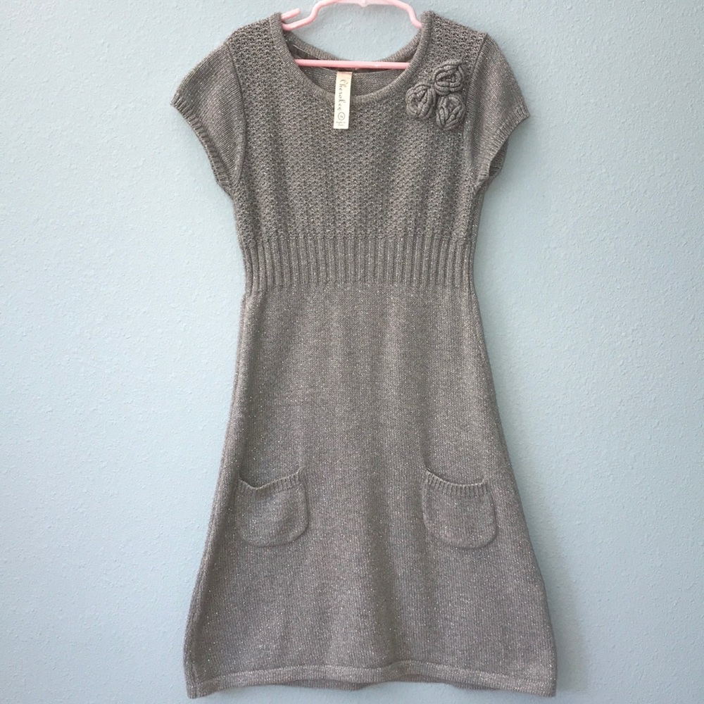 Darling Silver/ Gray Sweater Dress Girls’ small